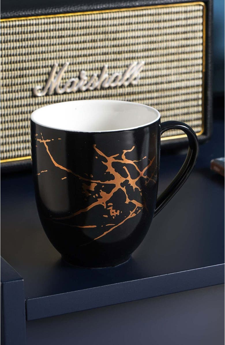 Stone Lain Zora Porcelain 4-Piece Mug Set, Alternate, color, Black