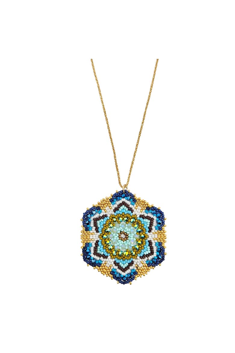 Mandala Small Dreamer Pendant Necklace, Alternate, color, Blue