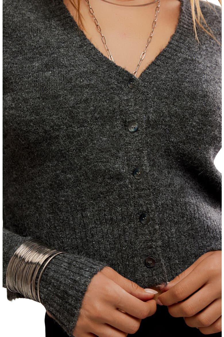School Girl Crop Cardigan, Alternate, color, CHARCOAL HEATHER
