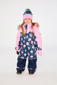 Deux par Deux Discover Detachable Faux Fur Hood Expandable Sleeve One Piece Snowsuit