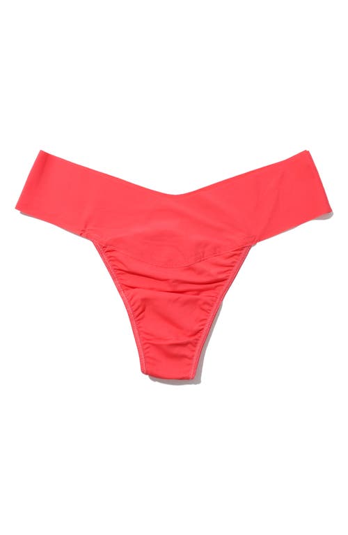 Hanky Panky Breathesoft Natural Rise Thong Sleigh Queen Red In Coral Reef