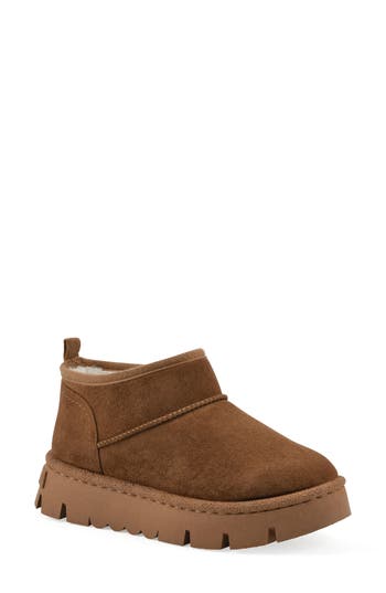 White Mountain Footwear Toree Faux Fur Lined Platform Boot In Brown