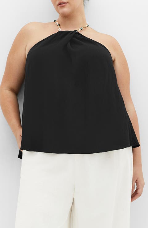 Island Beaded Halter Neck Top (Plus)