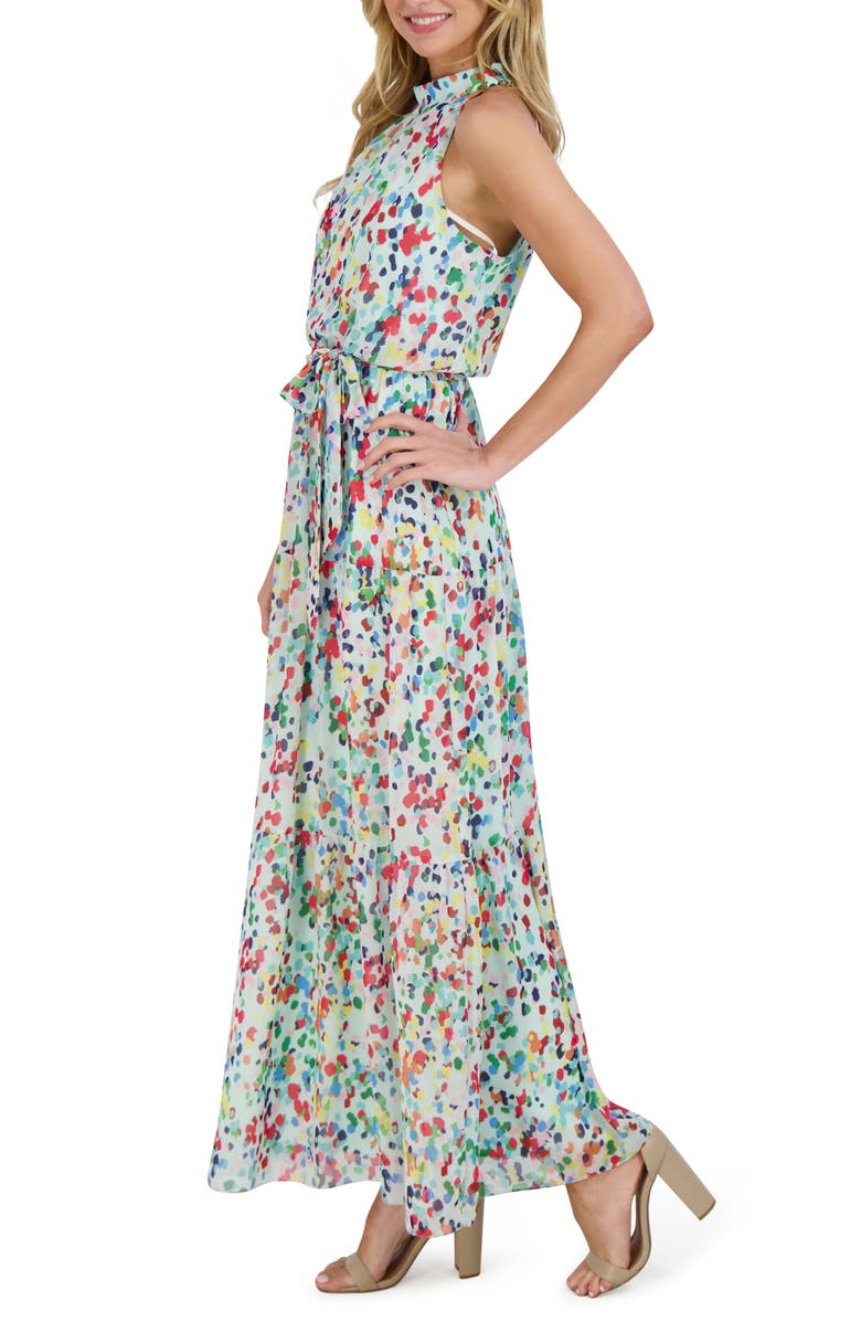 Julia Jordan Print Belted Tiered Maxi Dress, Alternate, color,