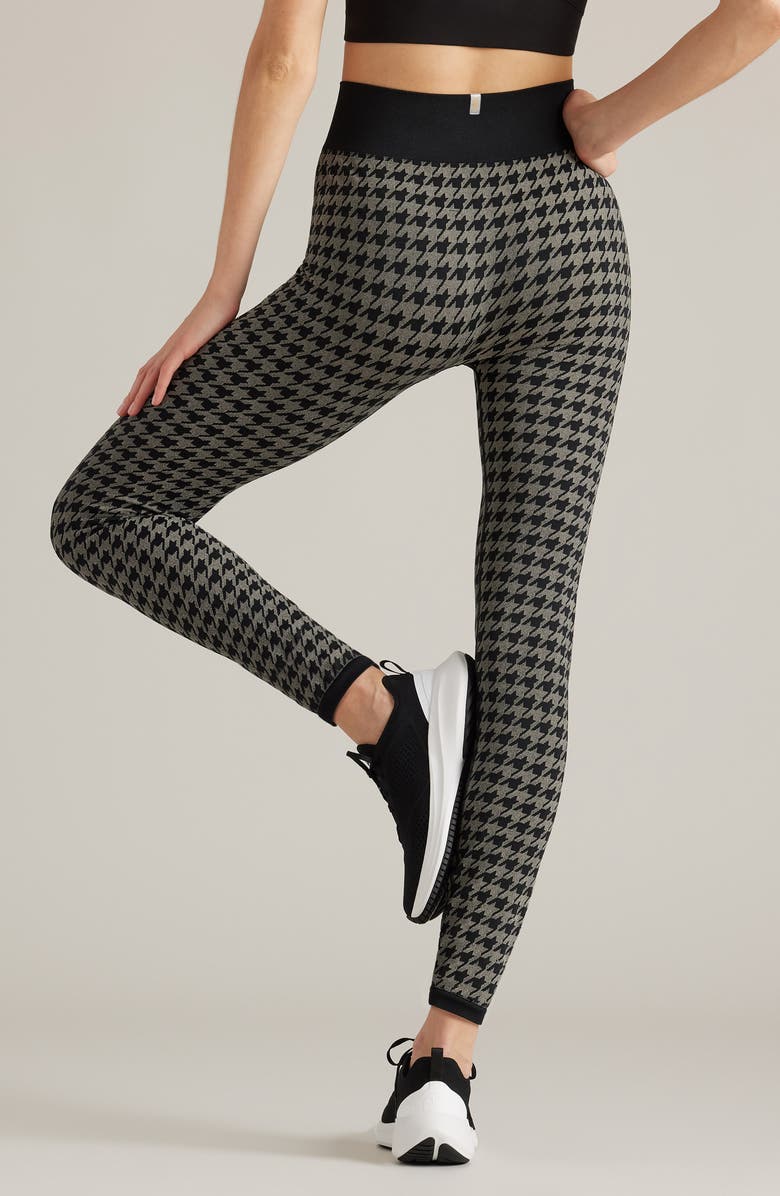 Rhone Houndstooth Seamless Base Layer Leggings, Alternate, color, 