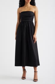 Lulus Joey Strapless Midi Dress