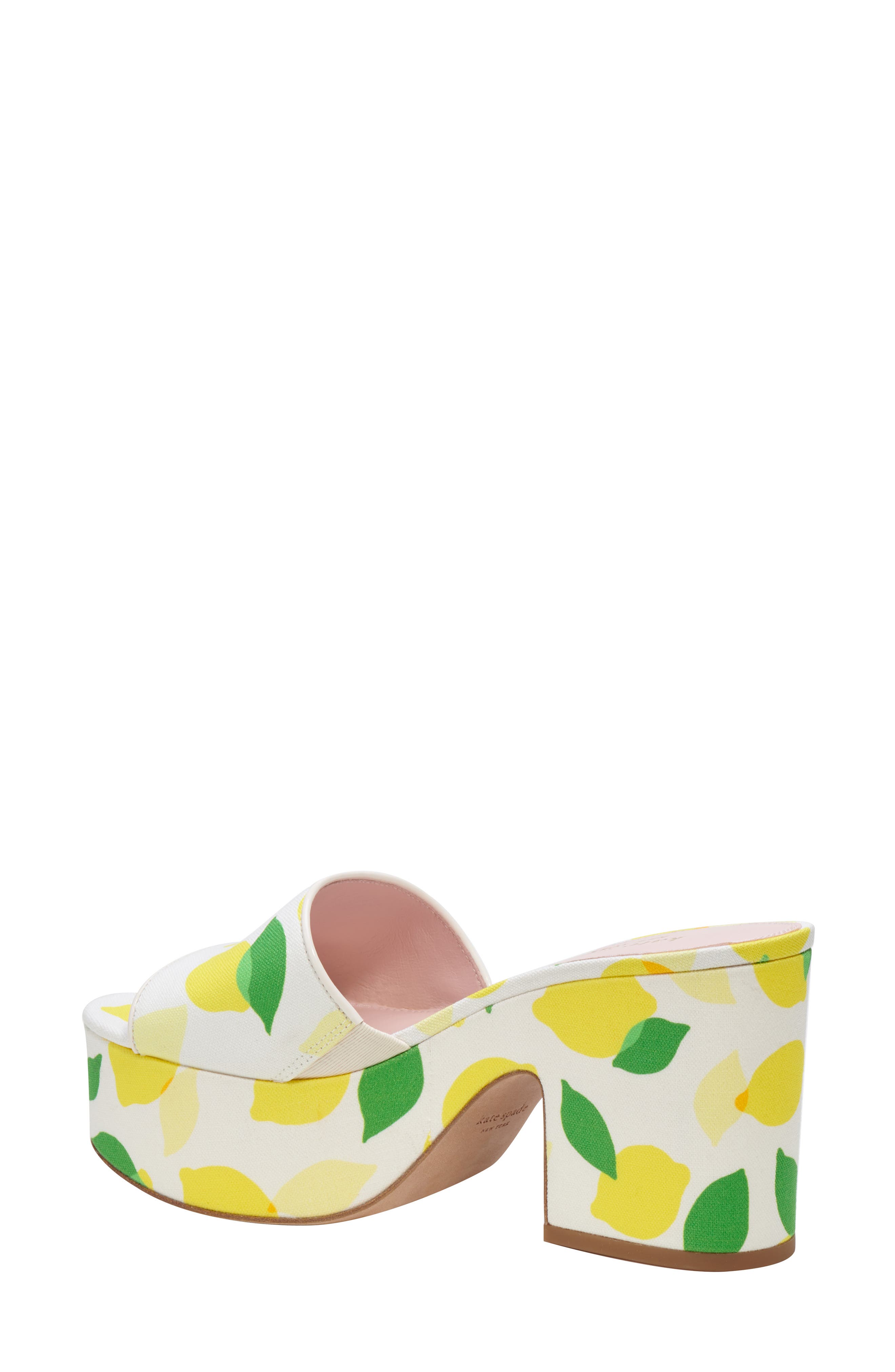 Kate Spade New York ibiza platform sandal, Alternate, color, Lemon Toss/ Parchment