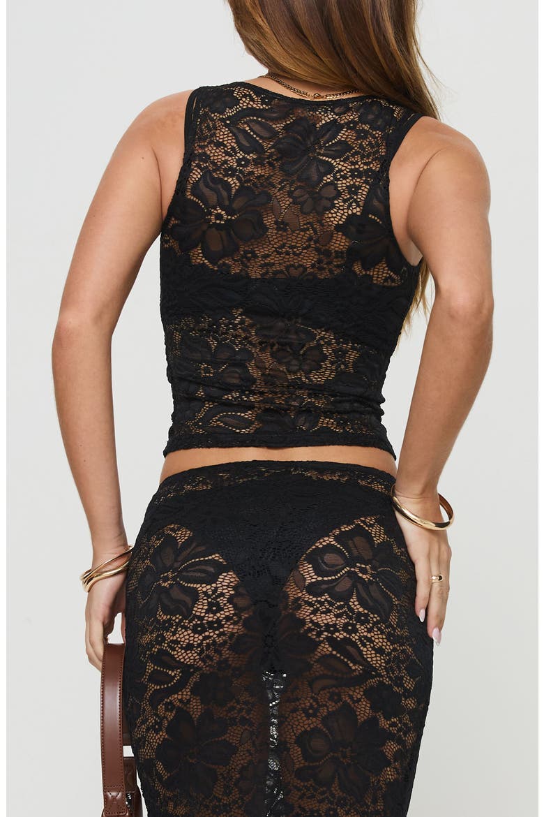 Callahan Lace Sleeveless Crop Top, Alternate, color, BLACK