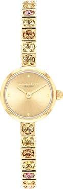 COACH Iris Crystal Bezel Bracelet Watch