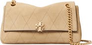 Tory Burch Charlie Quilted Suede Shoulder Bag