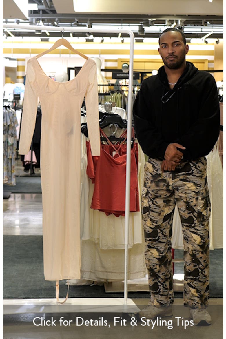 Everly Long Sleeve Sheer Mesh Cocktail Maxi Dress video