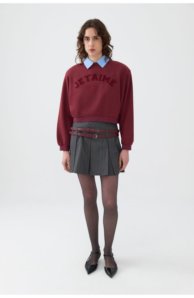 Nocturne Crop Sweatshirt With Collar Accessory, Alternate, color, 