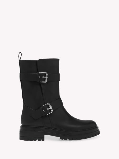 Gianvito Rossi Thiago Black Leather Mid-height Boots In Black