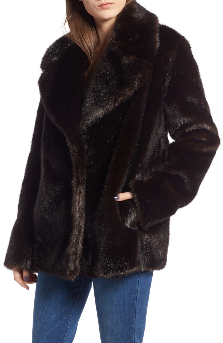 KENDALL + KYLIE Faux Fur Jacket, Alternate, color,