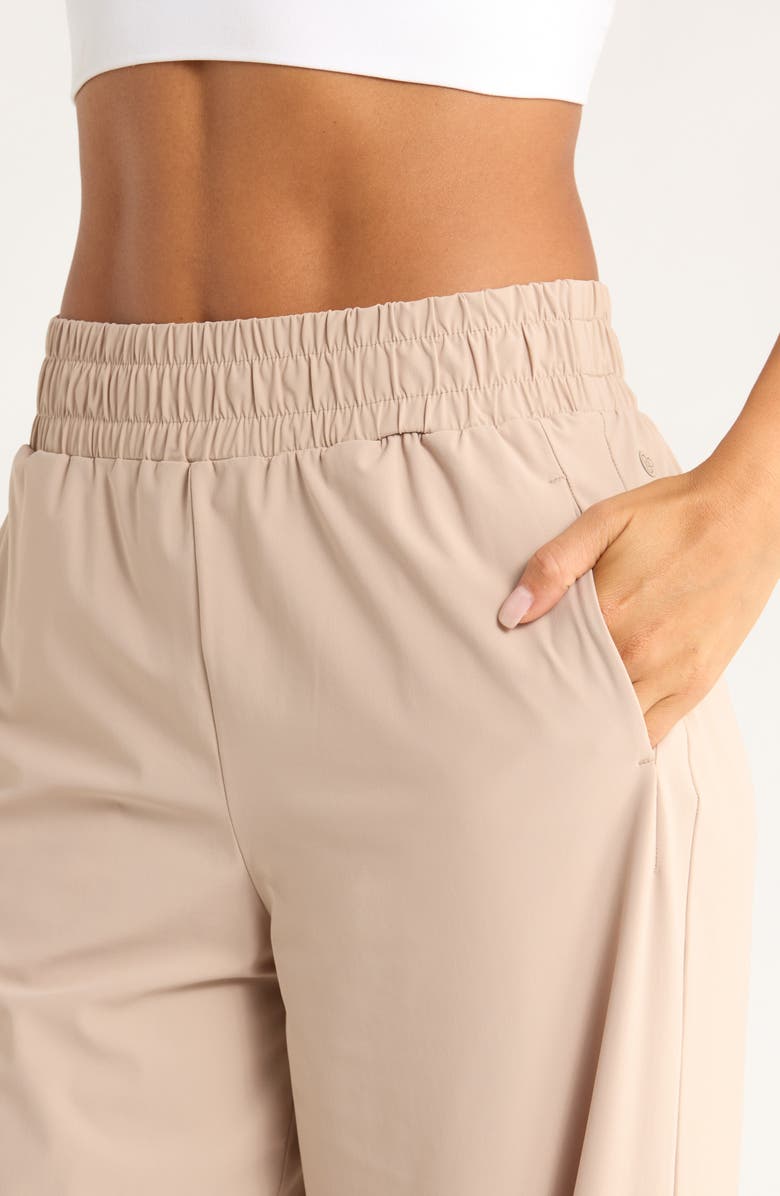 Zella Transit Wide Leg Pants, Alternate, color, Tan Thread