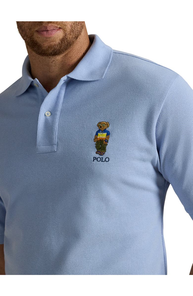 Polo Ralph Lauren Big & Tall Polo Bear Mesh Polo Shirt, Alternate, color, Chambray Blue