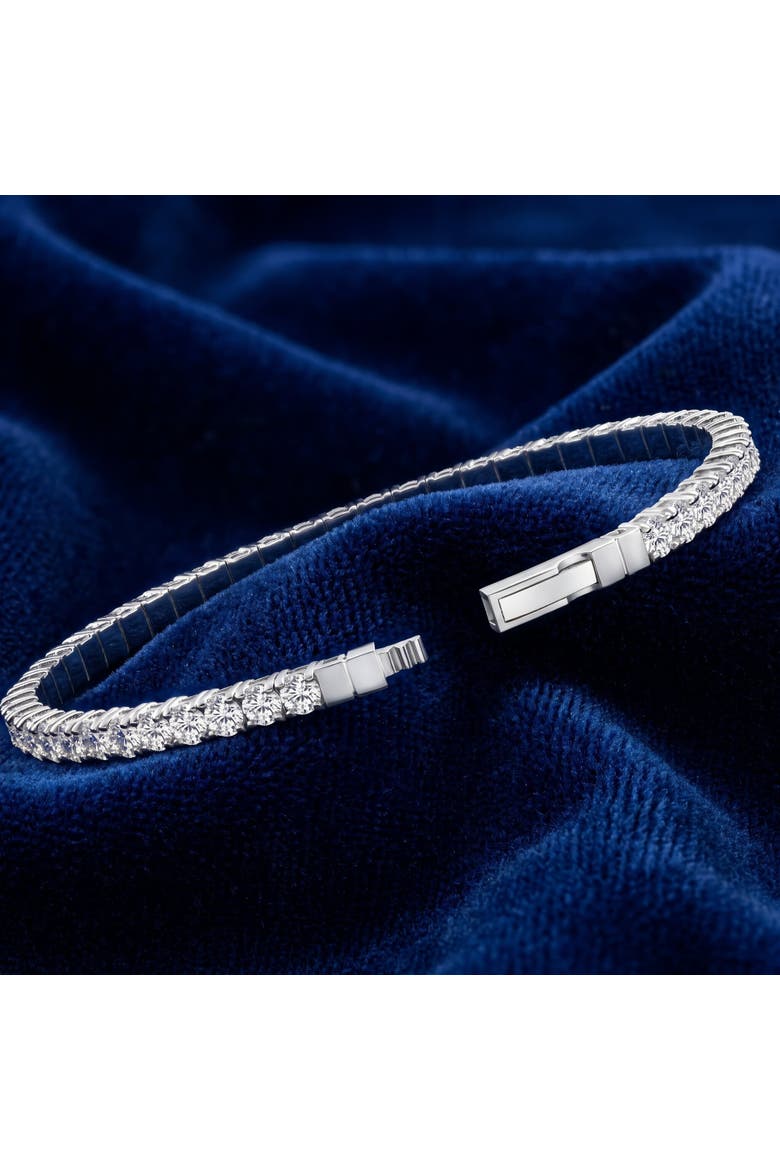 2 - 10ct Tw Flexible Diamond Bangle Tennis Bracelet Lab Grown 14k Gold, Alternate, color, White Gold - 3Ct