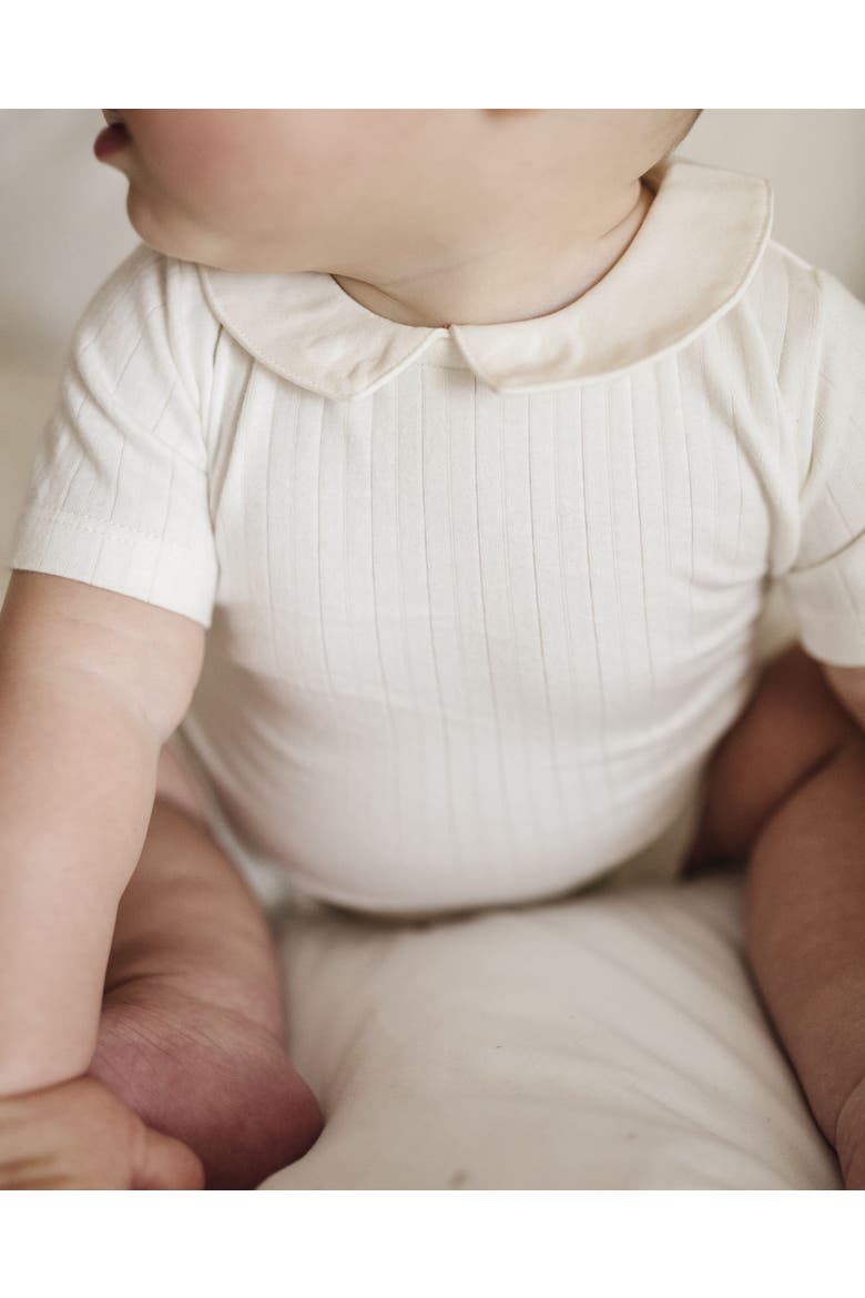 Wide Rib Cotton - Rosebud Collection- Boy Romper, Alternate, color, Blue/Ivory