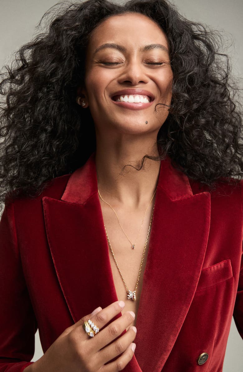 Adina Reyter Pavé Diamond Crown Charm, Alternate, color, Silver