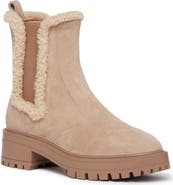 PAIGE Bowie Genuine Shearling Trim Chelsea Boot