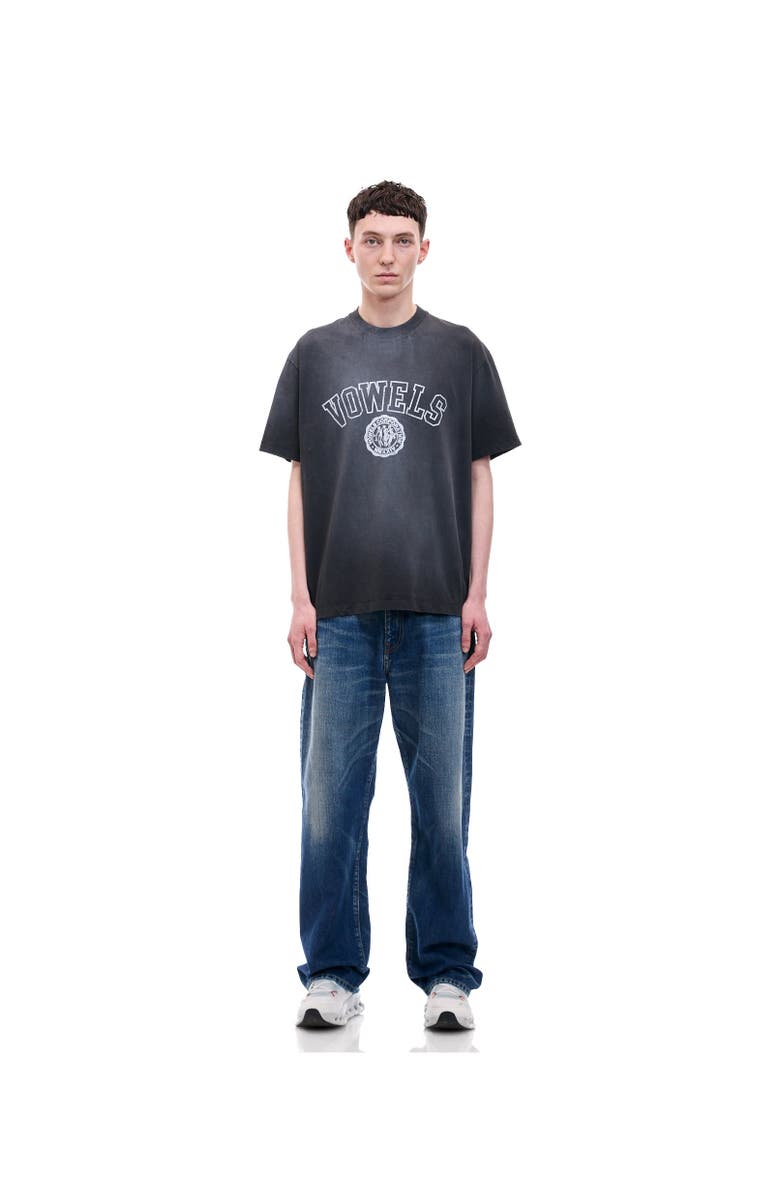 vowels Faded Collegiate Tee, Alternate, color, Black