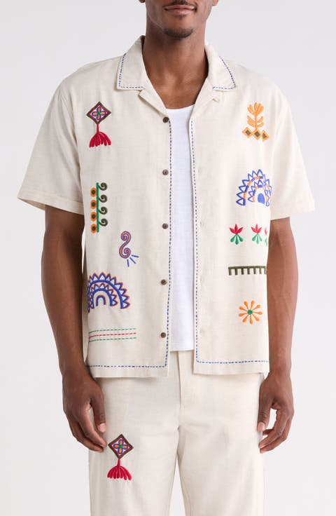 Ranbir Embroidered Camp Shirt