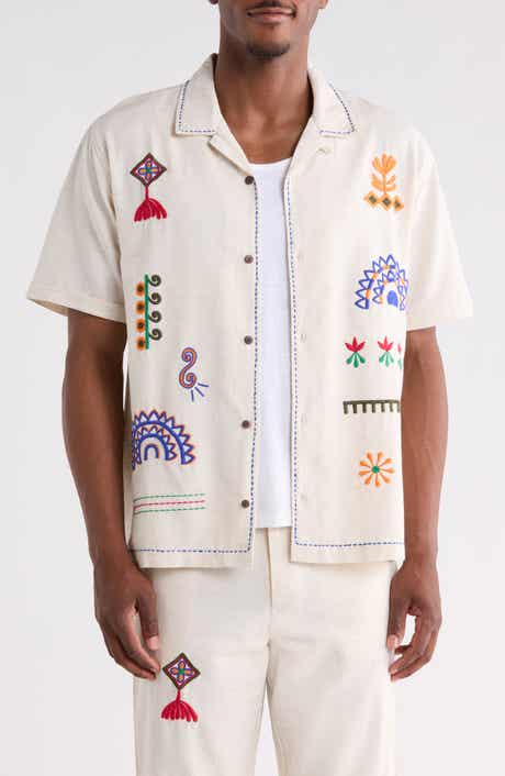 Raga Man Ranbir Embroidered Camp Shirt