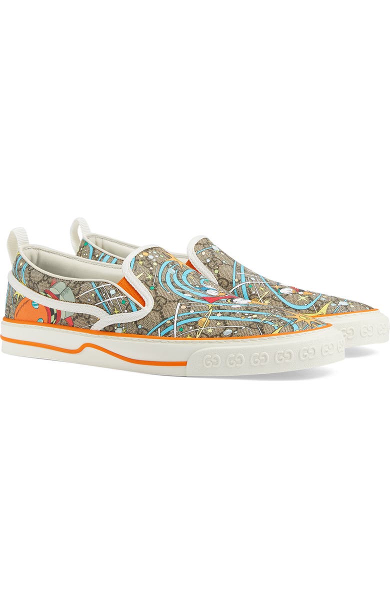 Gucci x Disney Tennis 1977 Donald Duck Slip-On Sneaker, Alternate, color,