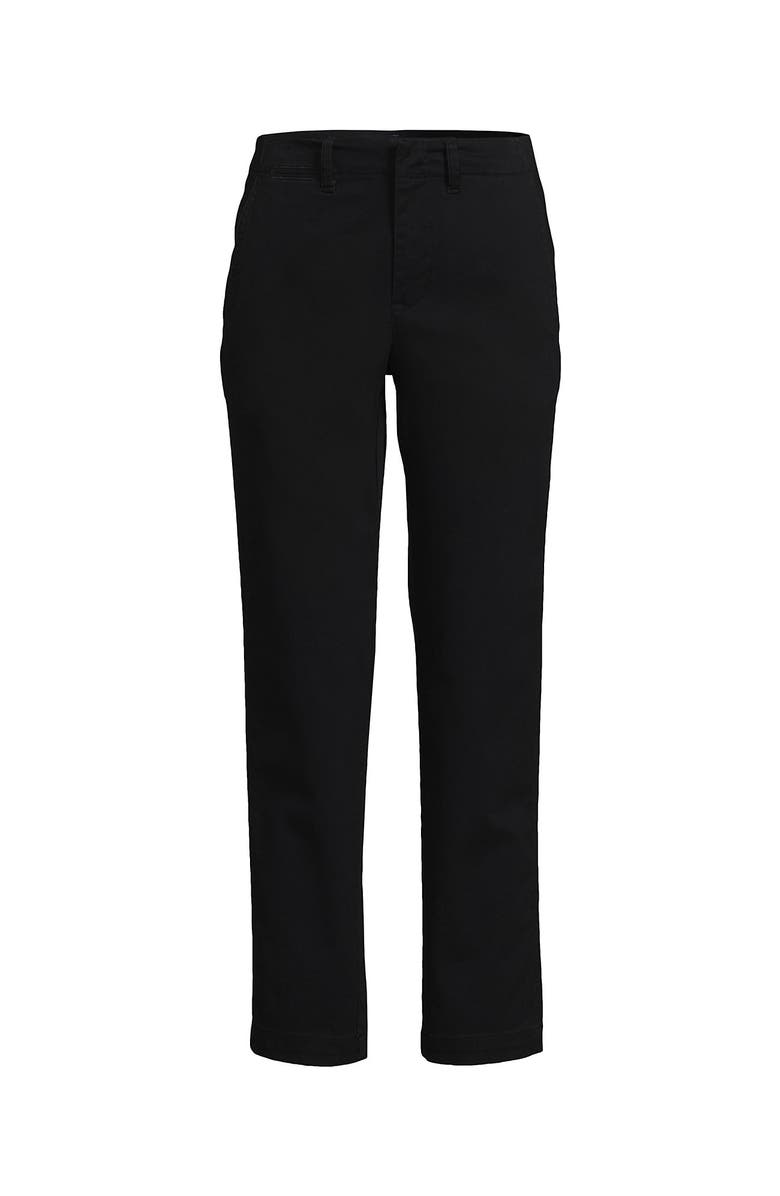 Lands' End Mid Rise Classic Straight Leg Chino Ankle Pants, Alternate, color, Black