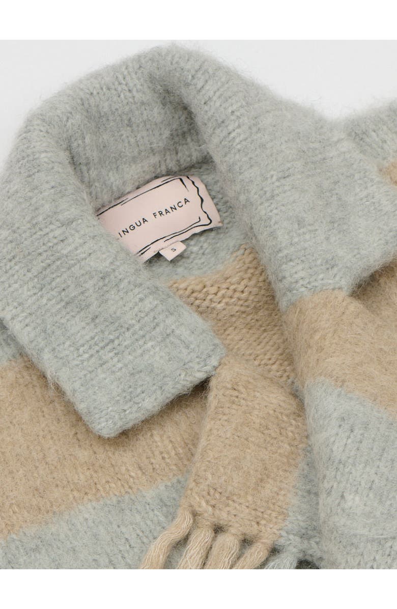 Lingua Franca Striped Mavis Fringe Coat, Alternate, color, 