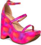 CHASE AND CHLOE Astra Platform Wedge Ankle Strap Sandal