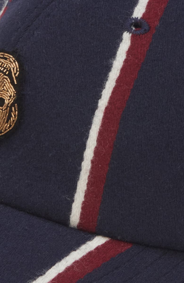 McQueen Stripe Wool Baseball Cap, Alternate, color,