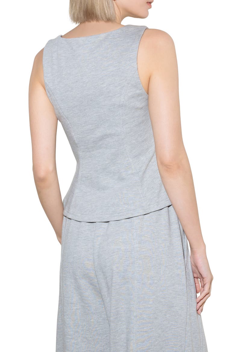 Knit Peplum Tank & Wide Leg Pants Set, Alternate, color, GREY