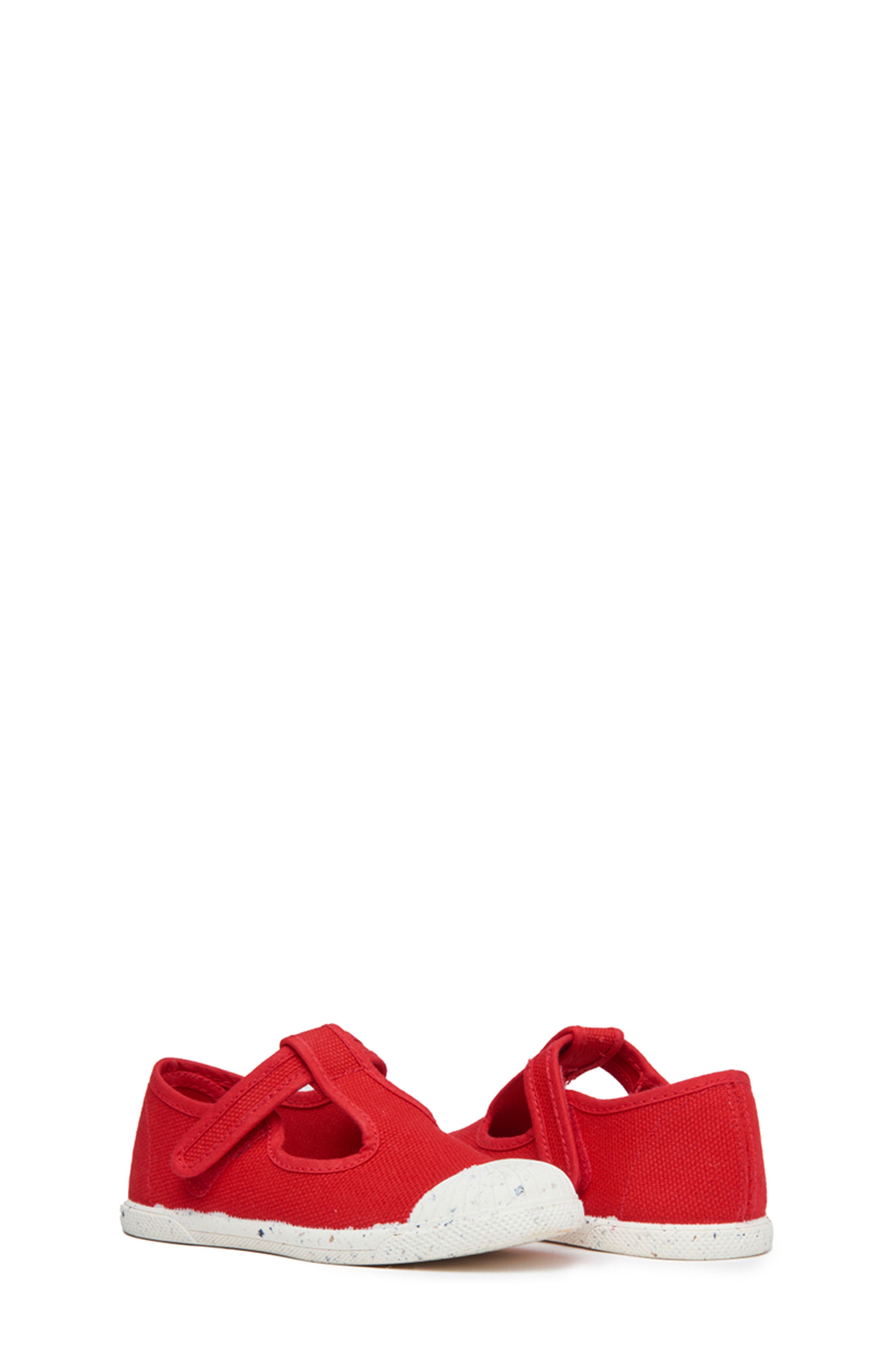 CHILDRENCHIC T-Strap Canvas Sneaker, Alternate, color, Red