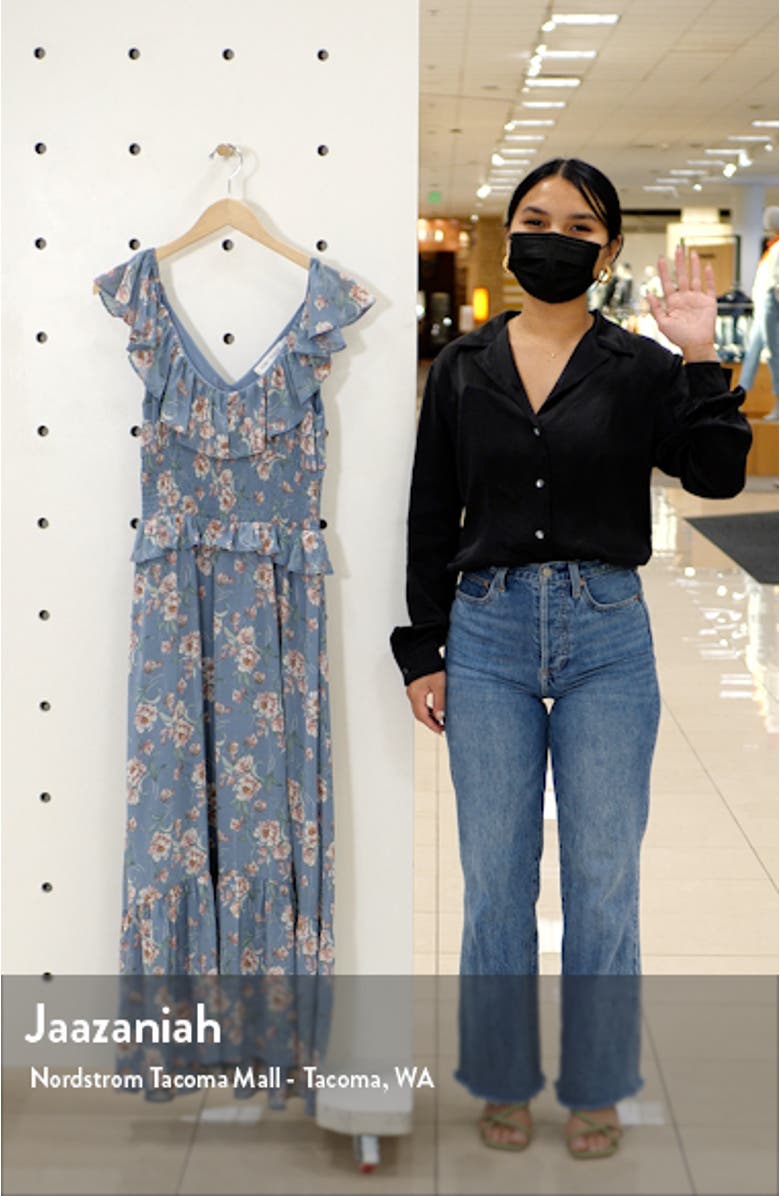 Luna Floral Smocked Midi Dress, sales video thumbnail