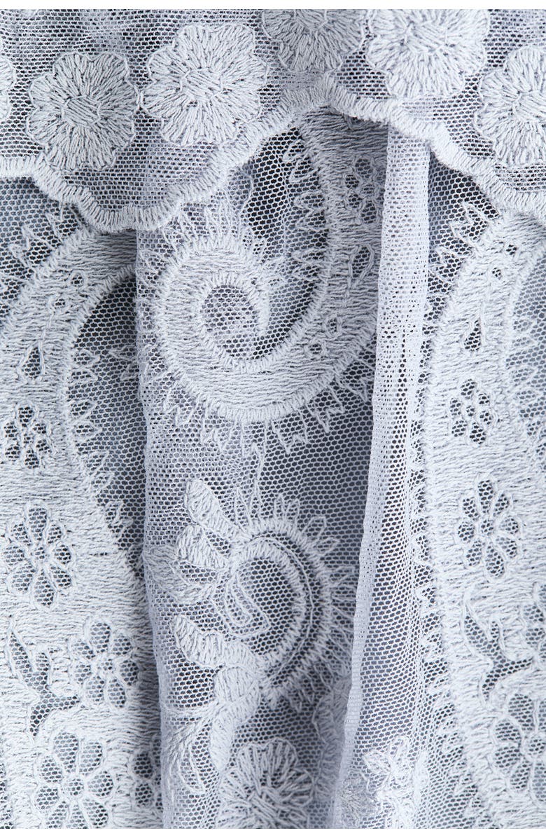 H&M Embroidered Tiered Skirt, Alternate, color, Light Blue