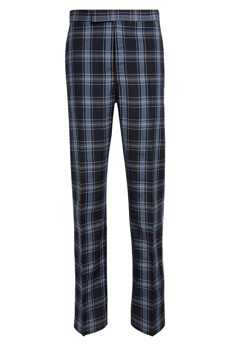 Low Rise Drop Crotch Backstrap Virgin Wool & Linen Pants, Alternate, color, DARK NAVY