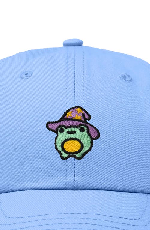 Dalix Sorcerer Frog Embroidered Dad Hat In Light Blue