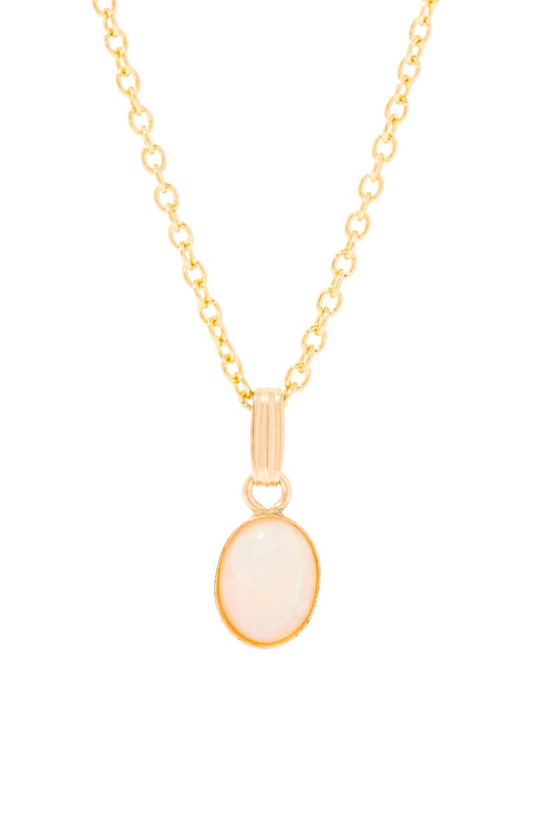 STONE AND STRAND Oval Opal Pendant Necklace, Main, color,