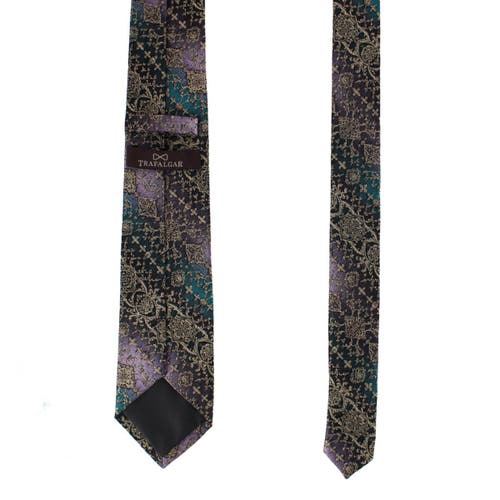 Trafalgar The Spellbound Brocade Novelty Silk 12x12 Pocket Square In Black