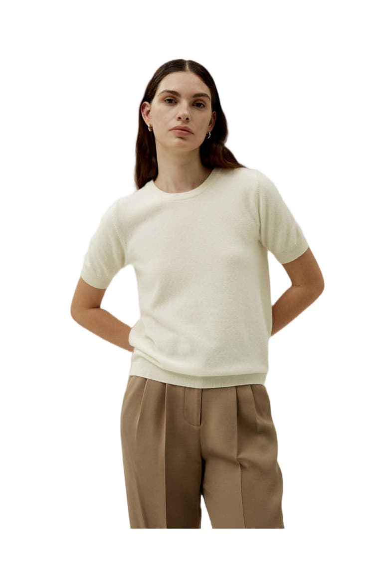 Women's Baby Cashmere Crew Neck Knit Top, Main, color, White
