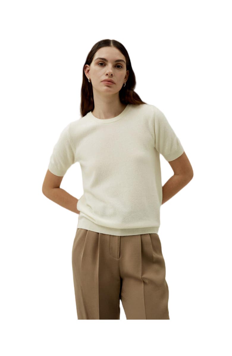 Lilysilk Women's Baby Cashmere Crew Neck Knit Top, Main, color, White