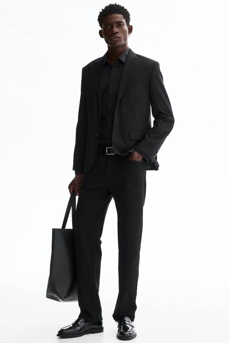 Slim-Fit Stretch Shirt, Alternate, color, Black