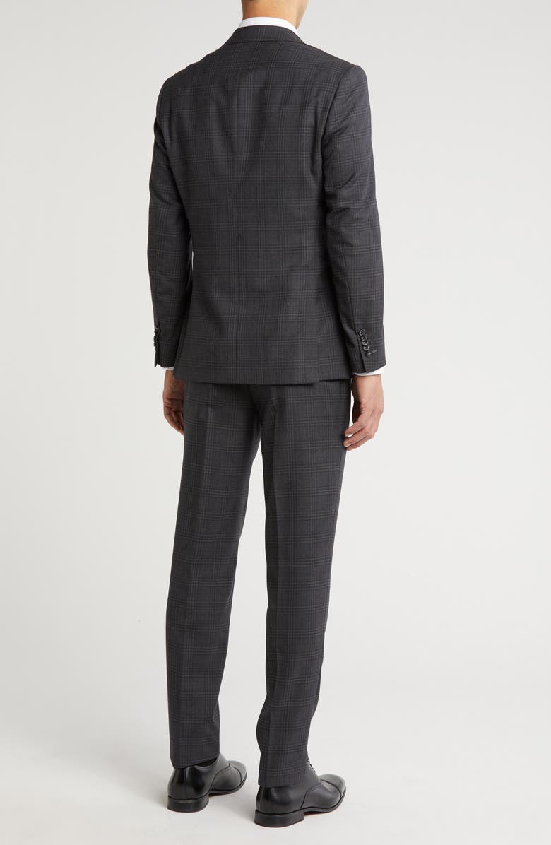 English Laundry Plaid Trim Fit Notch Lapel Wool Blend Two-Piece Suit, Alternate, color, Grey