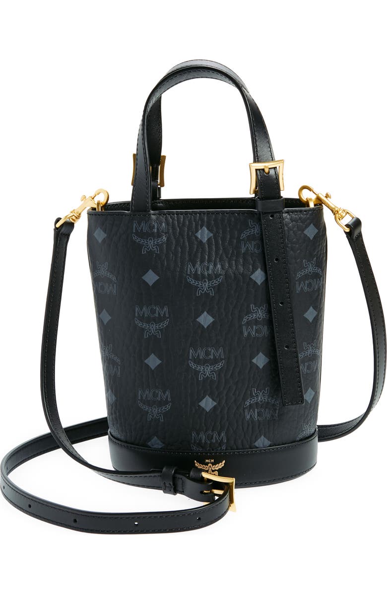 MCM Mini Aren VI Visetos Coated Canvas Bucket Bag, Main, color,