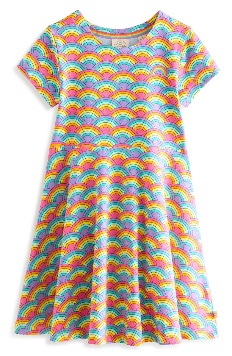 Little Bird Kids' Graphic Print Cotton Blend Skater Dress, Main, color,