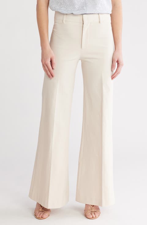 Le Palazzo High Waist Wide Leg Jeans (Bone)