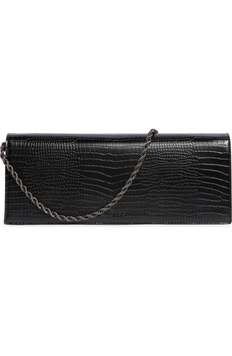 BCBG Chain Strap East/West Clutch, Alternate, color, Black