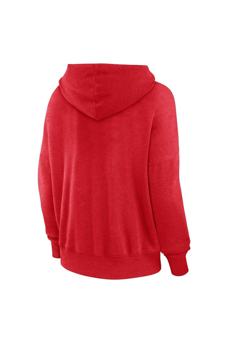 Women's Fanatics Branded Red Tampa Bay Buccaneers Heritage Snow Wash French Terry Lace-Up Pullover Hoodie, Alternate, color, Red