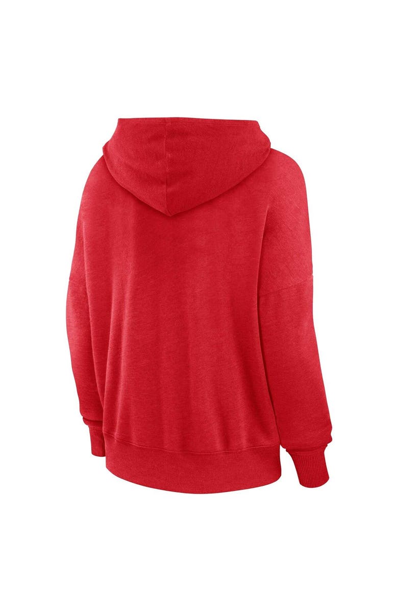 FANATICS Women's Fanatics Branded Red Tampa Bay Buccaneers Heritage Snow Wash French Terry Lace-Up Pullover Hoodie, Alternate, color, Red